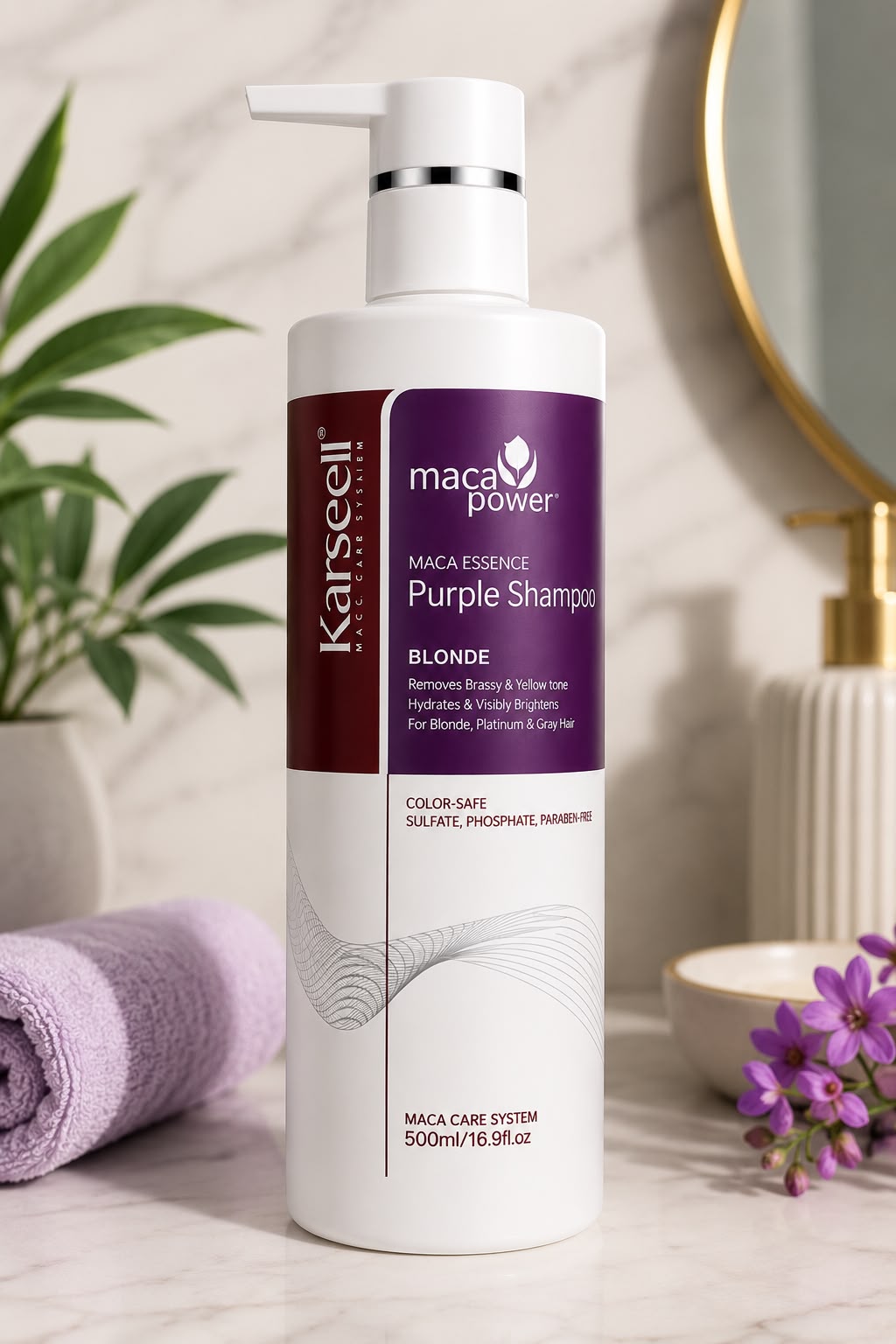 ✨ Karseell Purple Shampoo | 500ml Elimina Tonos Amarillos  