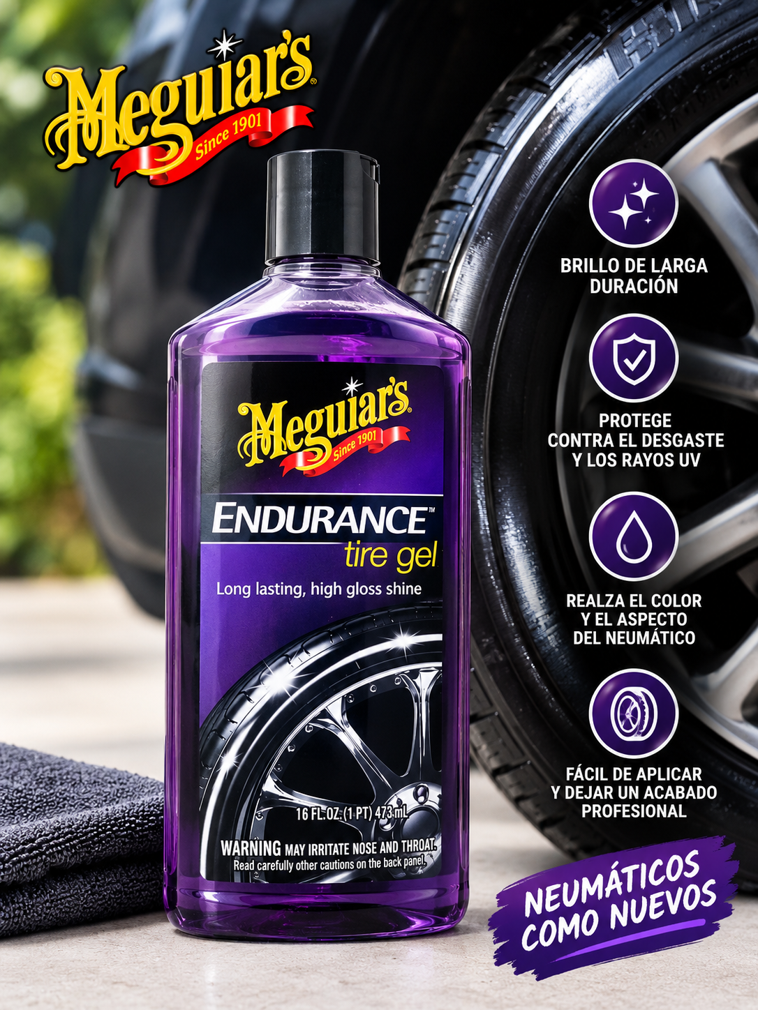Meguiar’s Endurance – Brillo y Protección para Llantas
