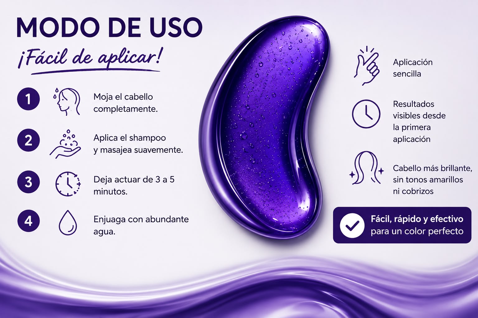 ✨ Karseell Purple Shampoo | 500ml Elimina Tonos Amarillos  