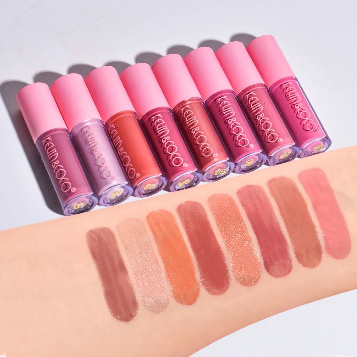 Juego De Brillos De Labios Glossy De 8 Colores - Kevin & Coco